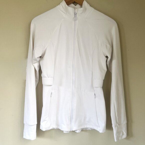 Fabletics Trinity Performance Jacket, Egret White, Size S - Picture 2 of 16